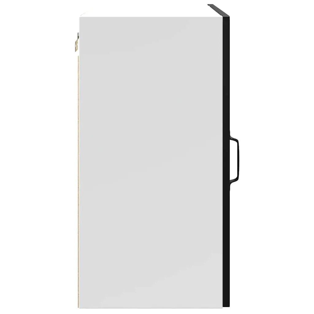 Kitchen Cabinet Black Engineered Wood Wall Storage Cupboard Organiser