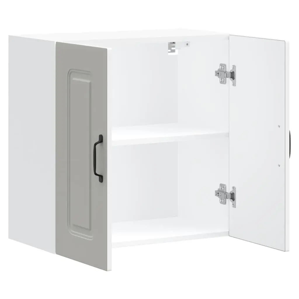 Engineered Wood White Kitchen Cabinet Wall Storage Organizer with Doors