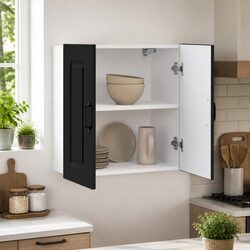 Compact and Sturdy Black Kitchen Wall Cabinet