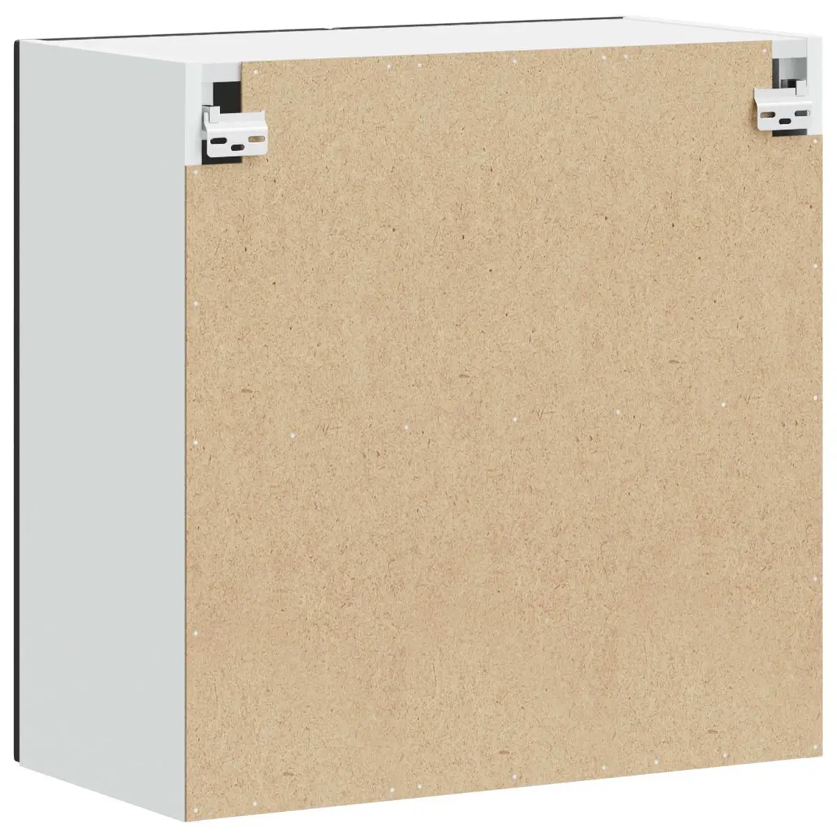 Kitchen Wall Cabinet Black Engineered Wood Concealed Door Storage