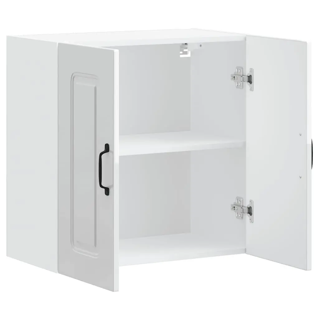 White Kitchen Cabinet High Gloss Engineered Wood Wall Storage Unit