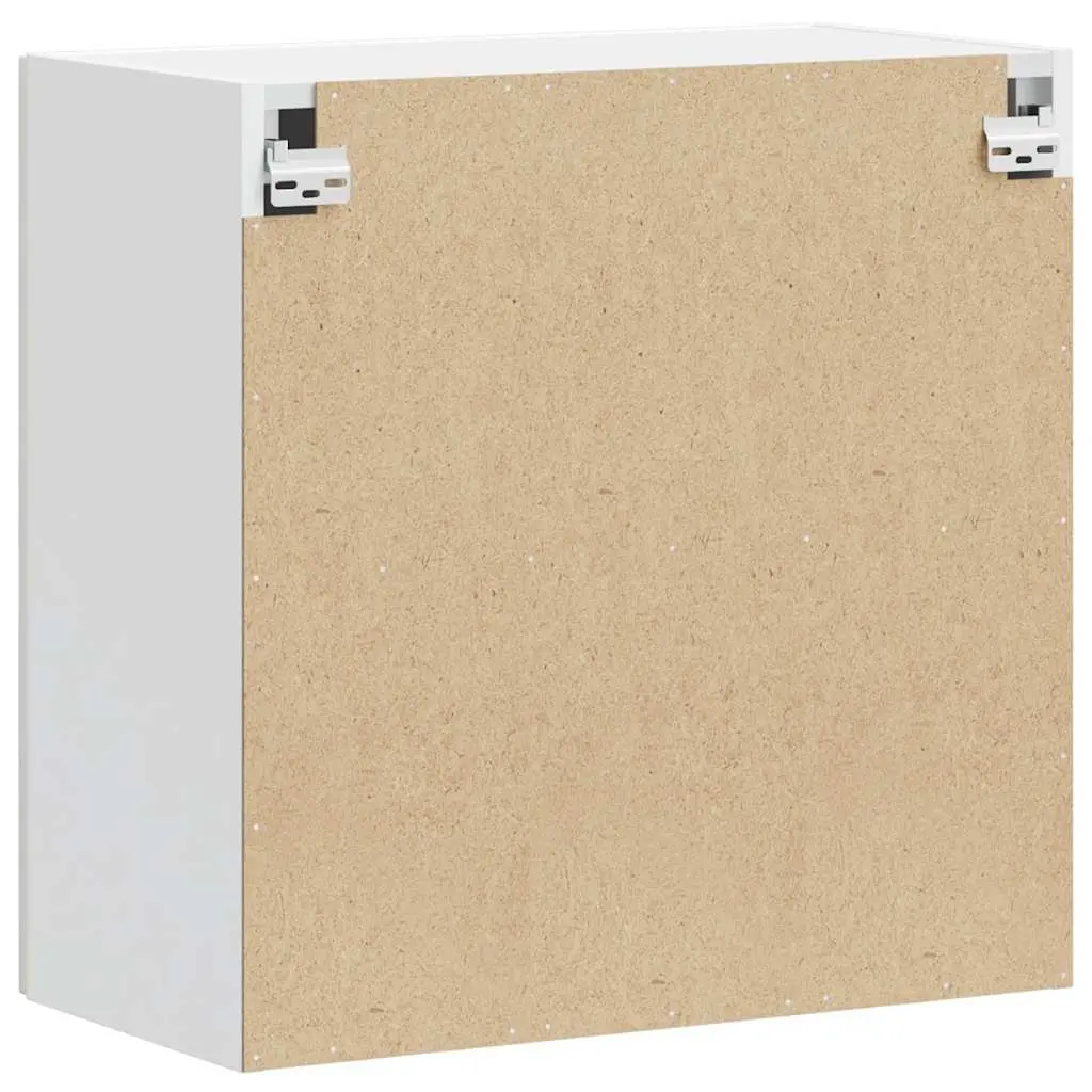 White Kitchen Cabinet High Gloss Engineered Wood Wall Storage Unit