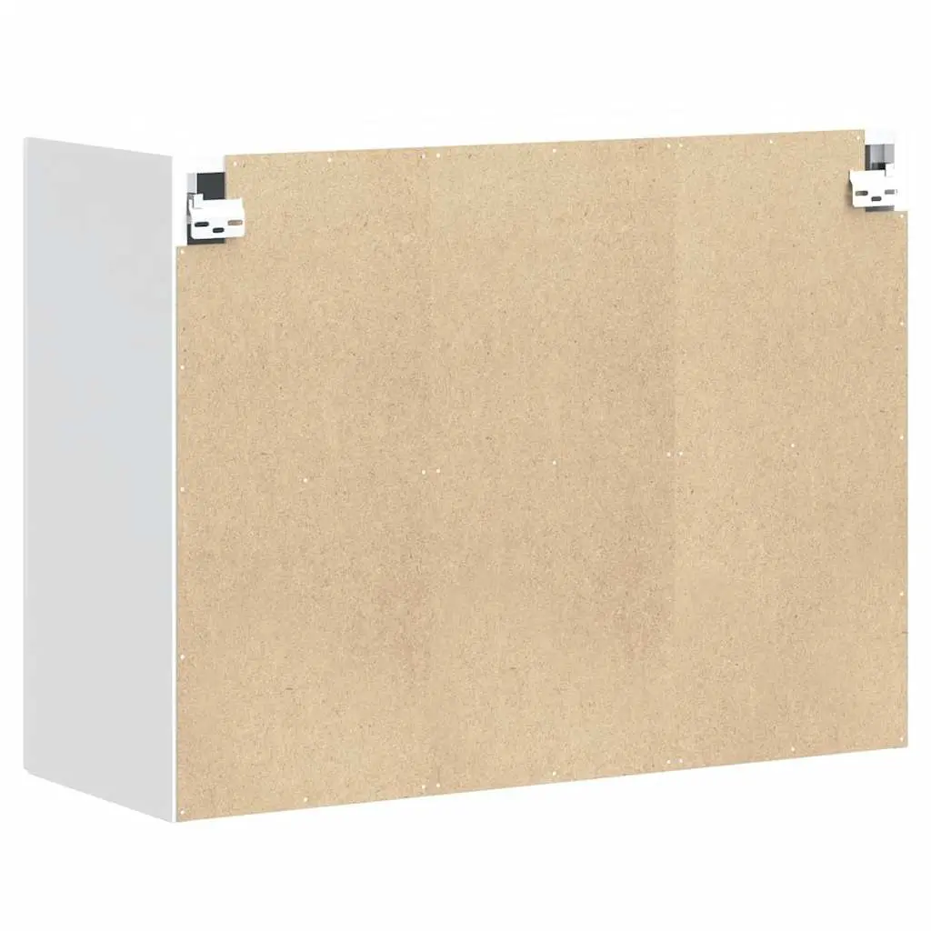 Kitchen Cabinet High Gloss White Engineered Wood Wall Storage with Doors