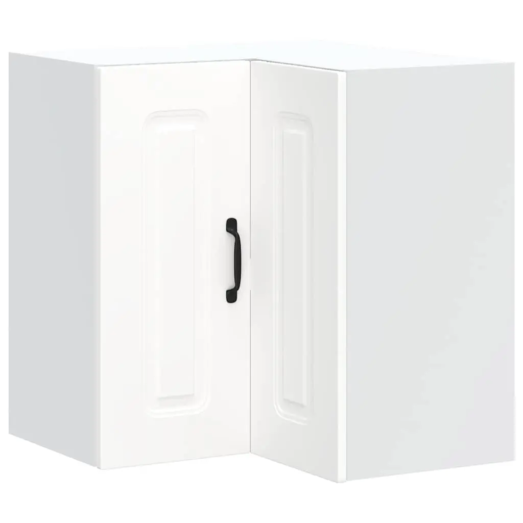 Wall-Mounted Storage Organizer White Engineered Wood Kitchen Corner Cabinet