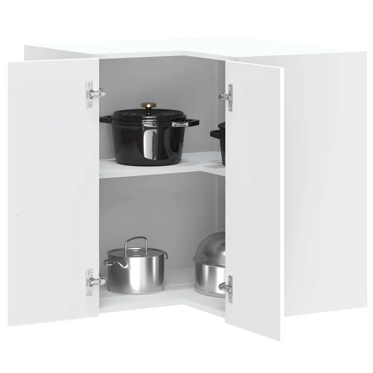 Wall-Mounted Storage Organizer White Engineered Wood Kitchen Corner Cabinet