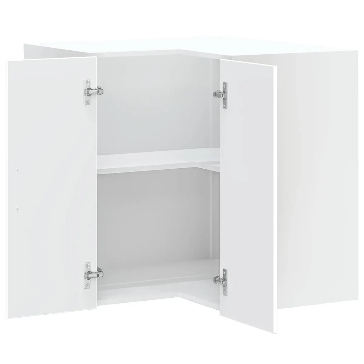 Wall-Mounted Storage Organizer White Engineered Wood Kitchen Corner Cabinet