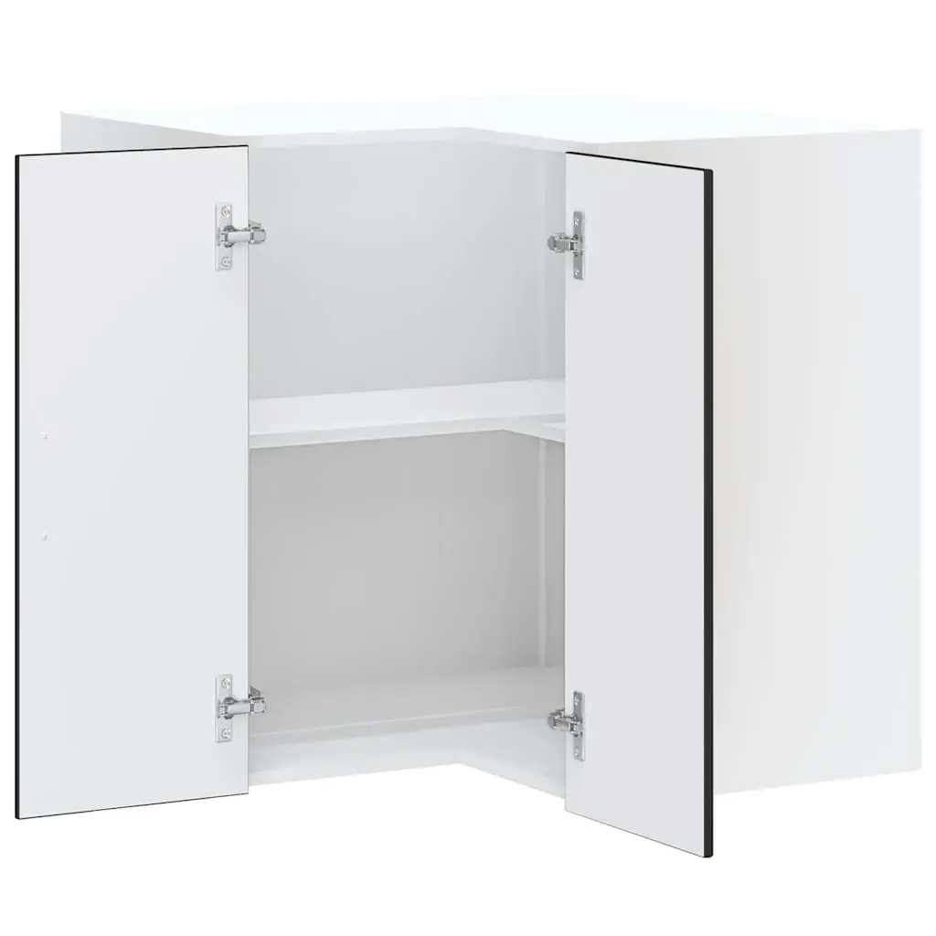 Wall Mounted Storage Organizer Black Engineered Wood Kitchen Corner Cabinet