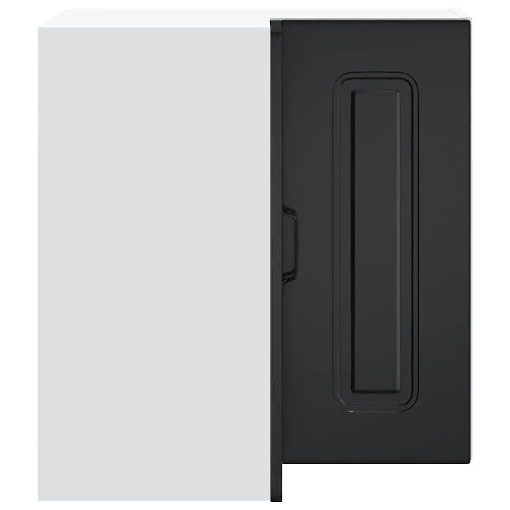 Wall Mounted Storage Organizer Black Engineered Wood Kitchen Corner Cabinet