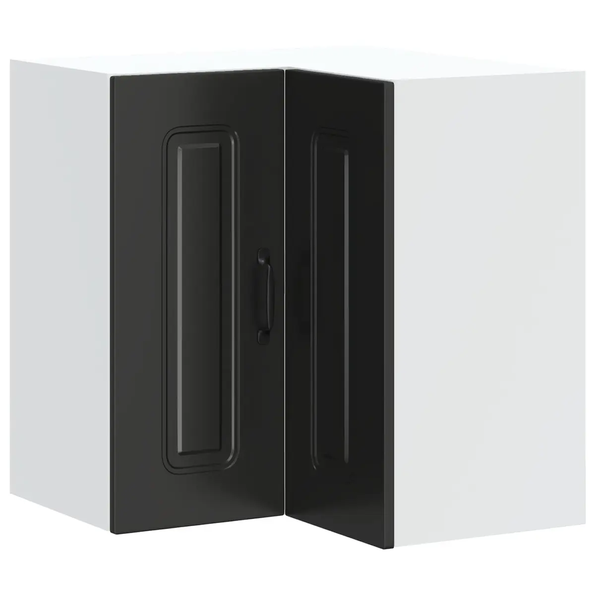 Wall Mounted Storage Organizer Black Engineered Wood Kitchen Corner Cabinet