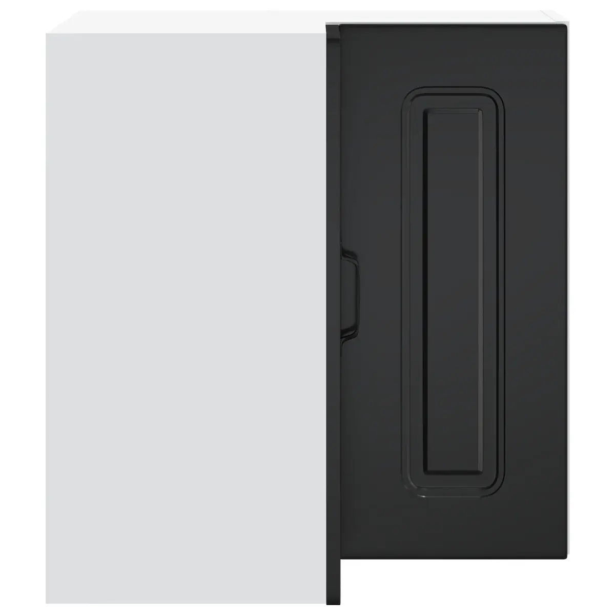 Wall Mounted Storage Organizer Black Engineered Wood Kitchen Corner Cabinet