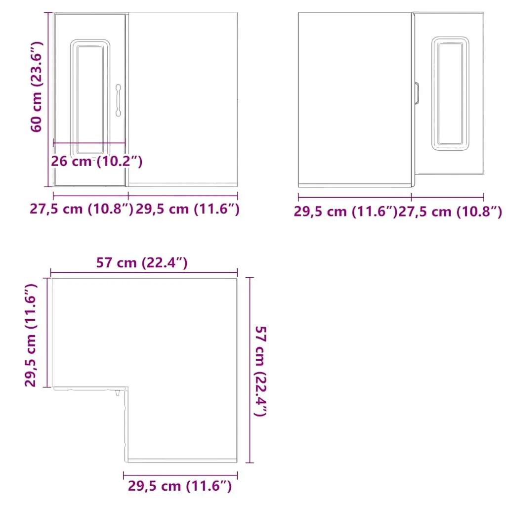 Kitchen Cabinet White High Gloss Wall-Mounted Engineered Wood Storage Cupboard