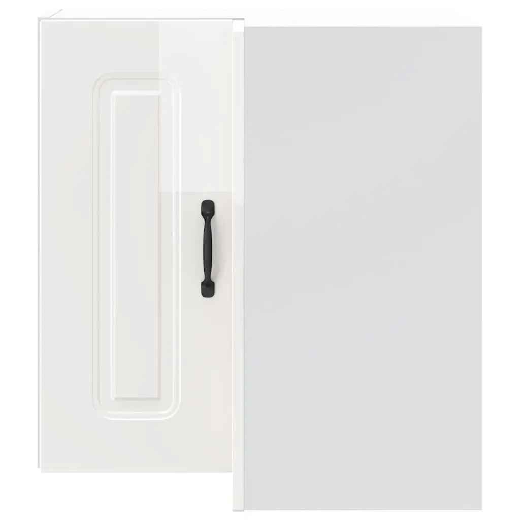 Kitchen Cabinet White High Gloss Wall-Mounted Engineered Wood Storage Cupboard