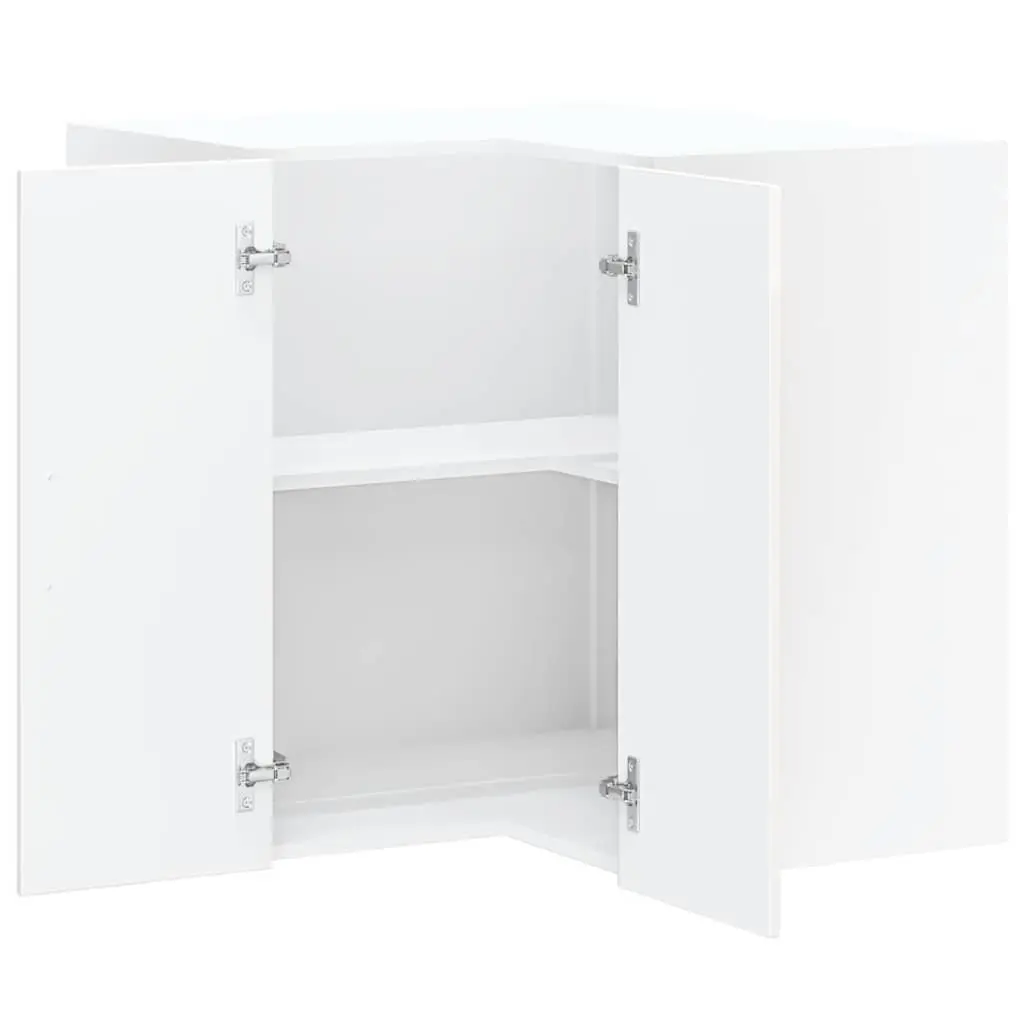 Kitchen Cabinet White High Gloss Wall-Mounted Engineered Wood Storage Cupboard