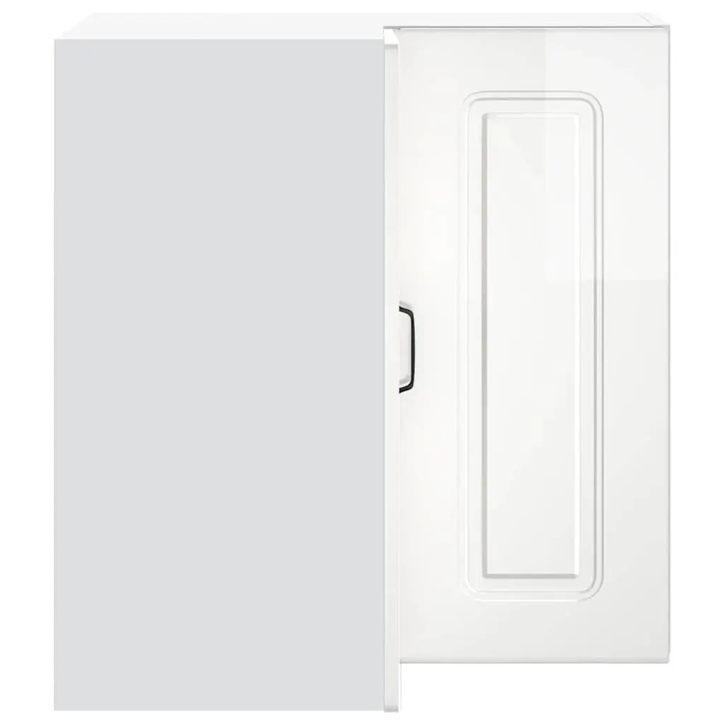 Kitchen Cabinet White High Gloss Wall-Mounted Engineered Wood Storage Cupboard