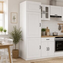 Kitchen Storage Cabinet in White, Durable and Easy to Clean