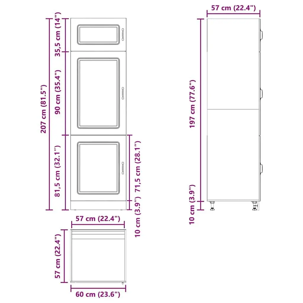 Kitchen Cabinet White High Gloss Engineered Wood Adjustable Feet