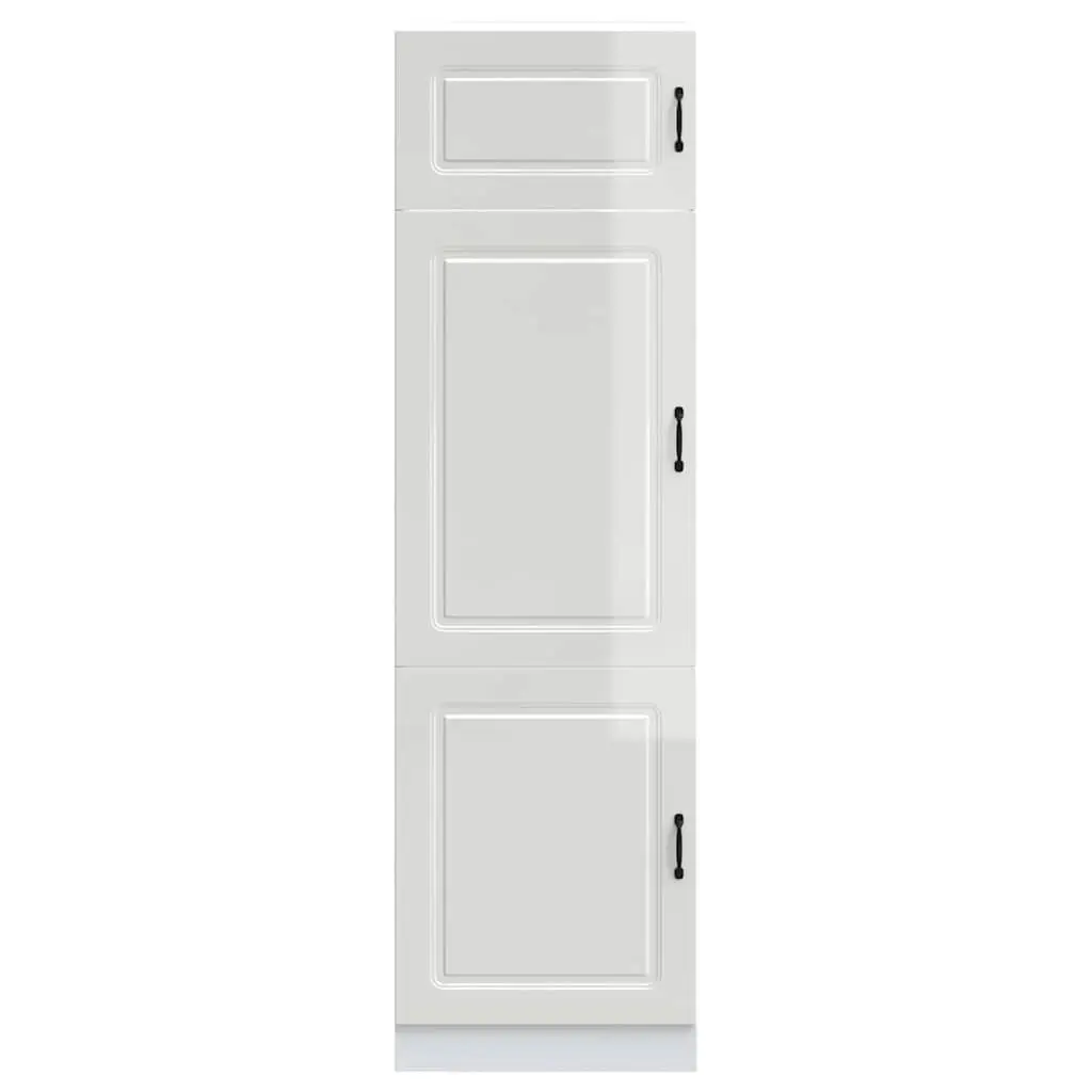Kitchen Cabinet White High Gloss Engineered Wood Adjustable Feet