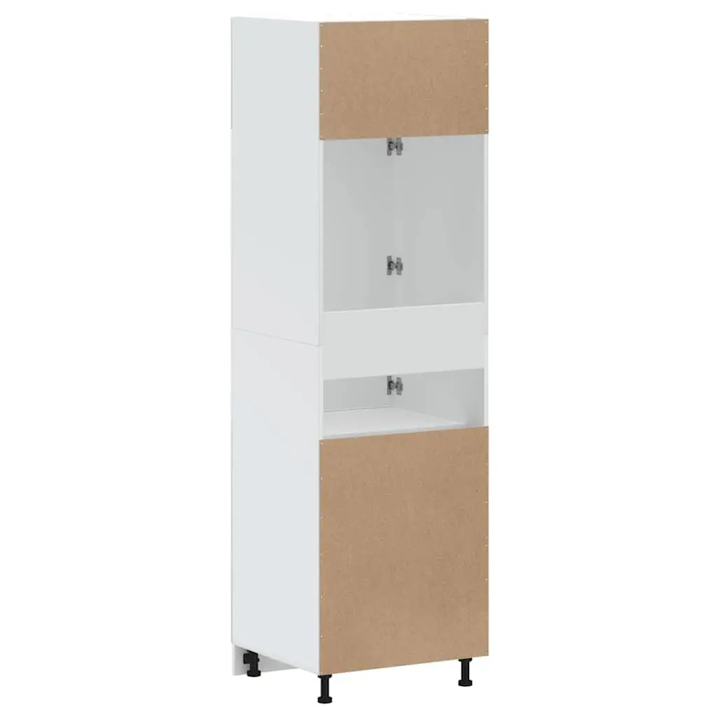Kitchen Cabinet White High Gloss Engineered Wood Adjustable Feet
