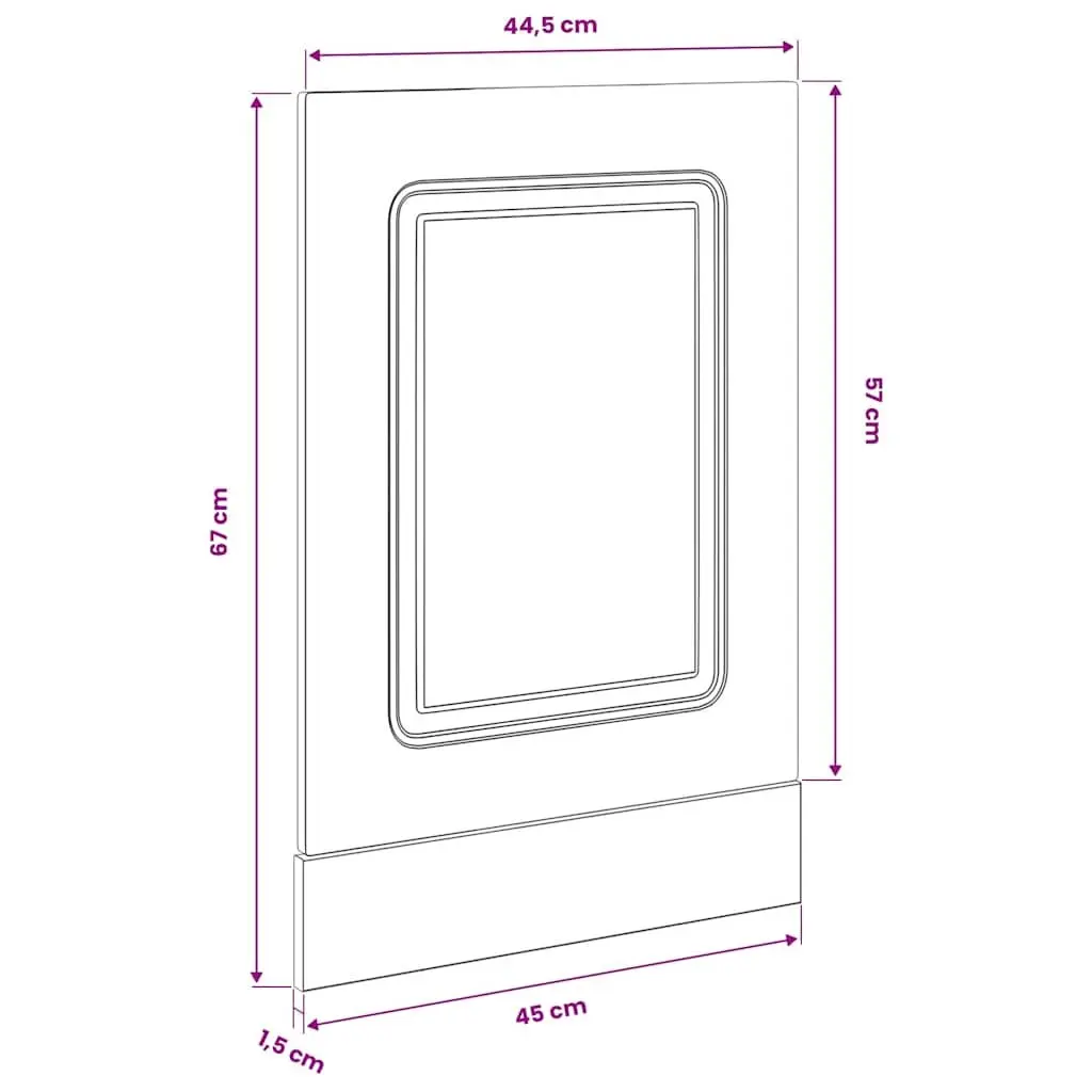 Dishwasher Panel White 45x1.5x57 cm Engineered Wood Kitchen Cabinet Front Cover