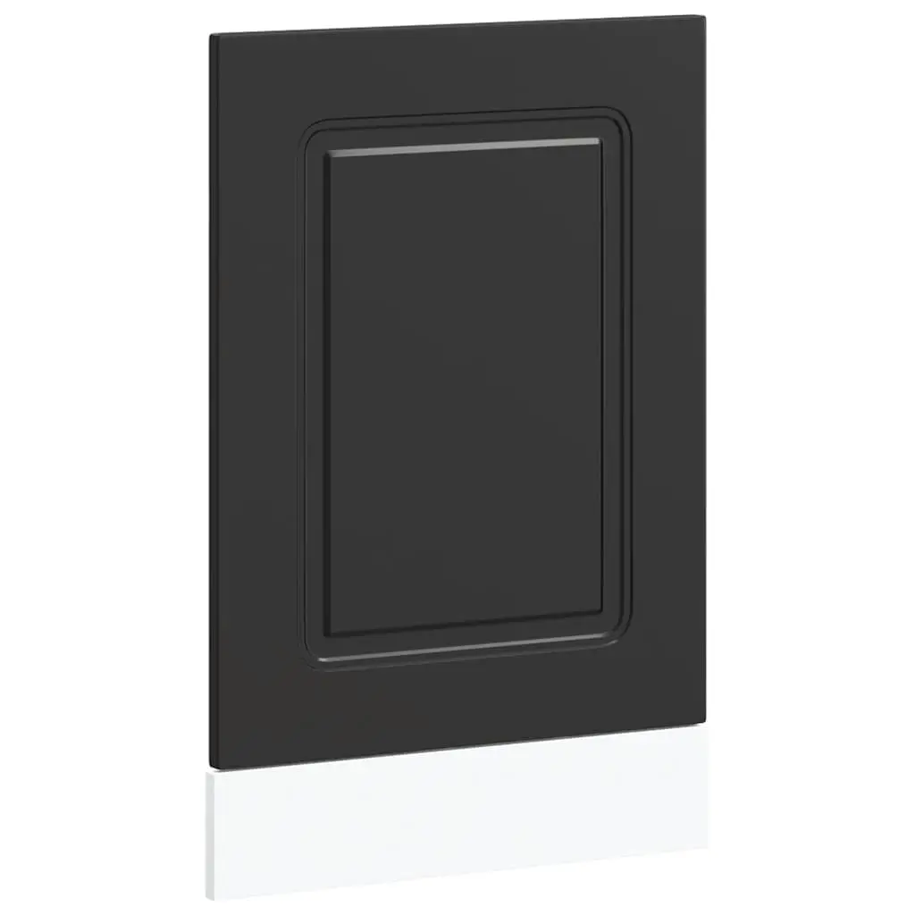 Dishwasher Panel Black 45x1.5x57cm Engineered Wood Smooth Surface Durable Kitchen Appliance Front Cover