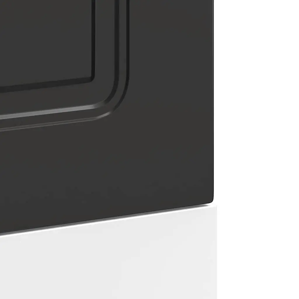 Dishwasher Panel Black 45x1.5x57cm Engineered Wood Smooth Surface Durable Kitchen Appliance Front Cover