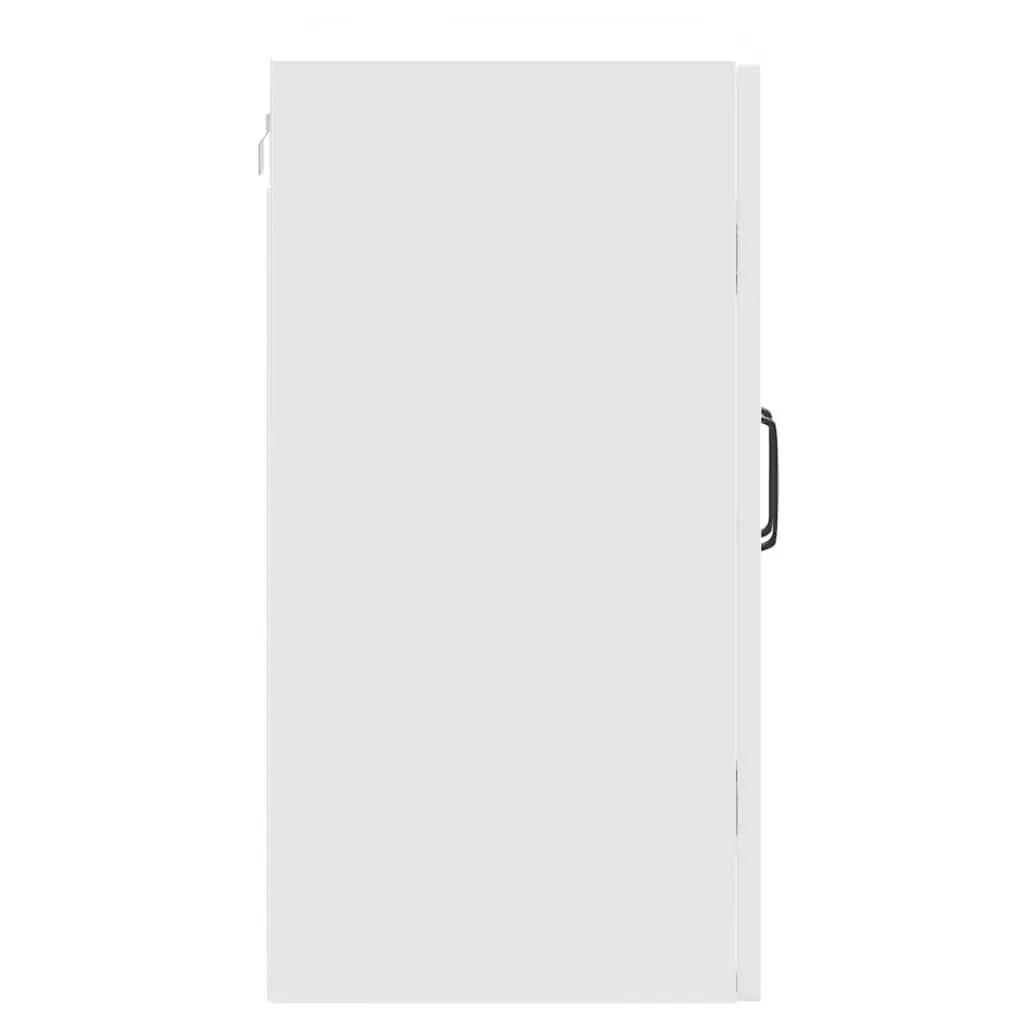 Kitchen Cabinet White Engineered Wood Wall-Mounted Glass Door Storage Unit