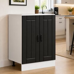 Black Engineered Wood Sink Base Cabinet