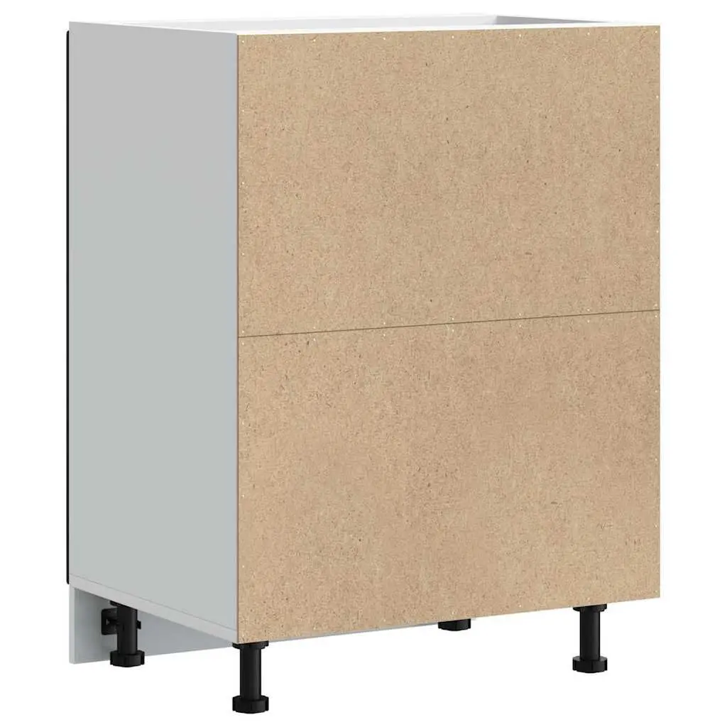 Kitchen Storage Cupboard Black Engineered Wood Sink Base Cabinet with Doors