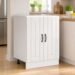 Confidently Functional White Sink Base Cabinet