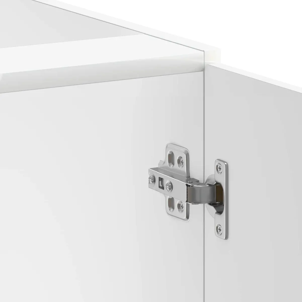 Kitchen Cabinet White High Gloss Engineered Wood Adjustable Feet Storage Unit