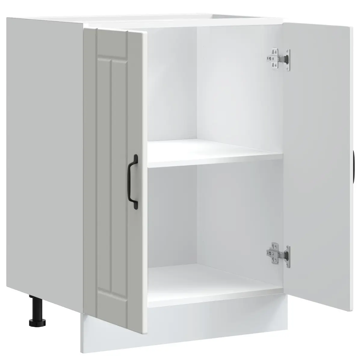 Kitchen Cabinet White High Gloss Engineered Wood Adjustable Feet Storage Unit
