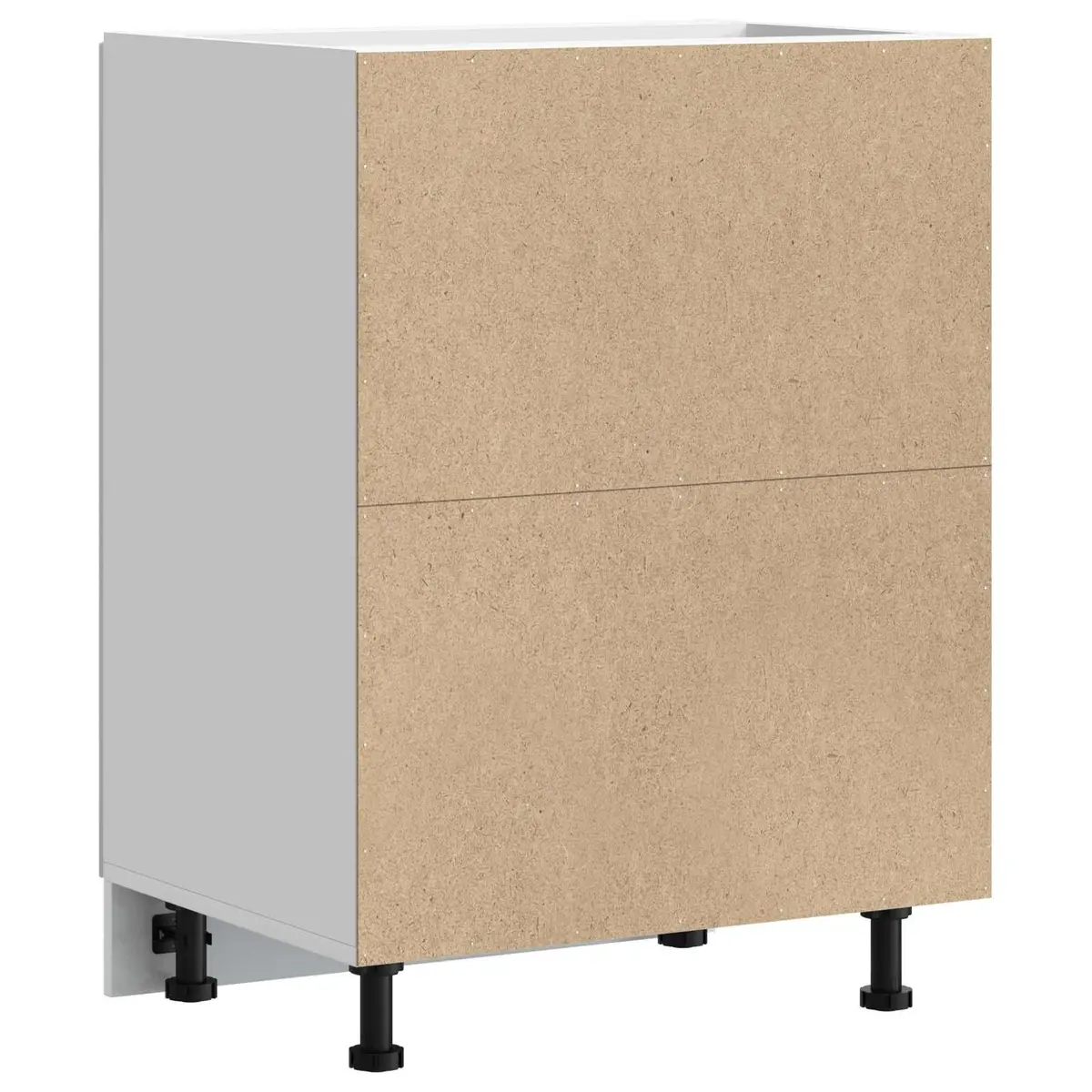 Kitchen Cabinet White High Gloss Engineered Wood Adjustable Feet Storage Unit