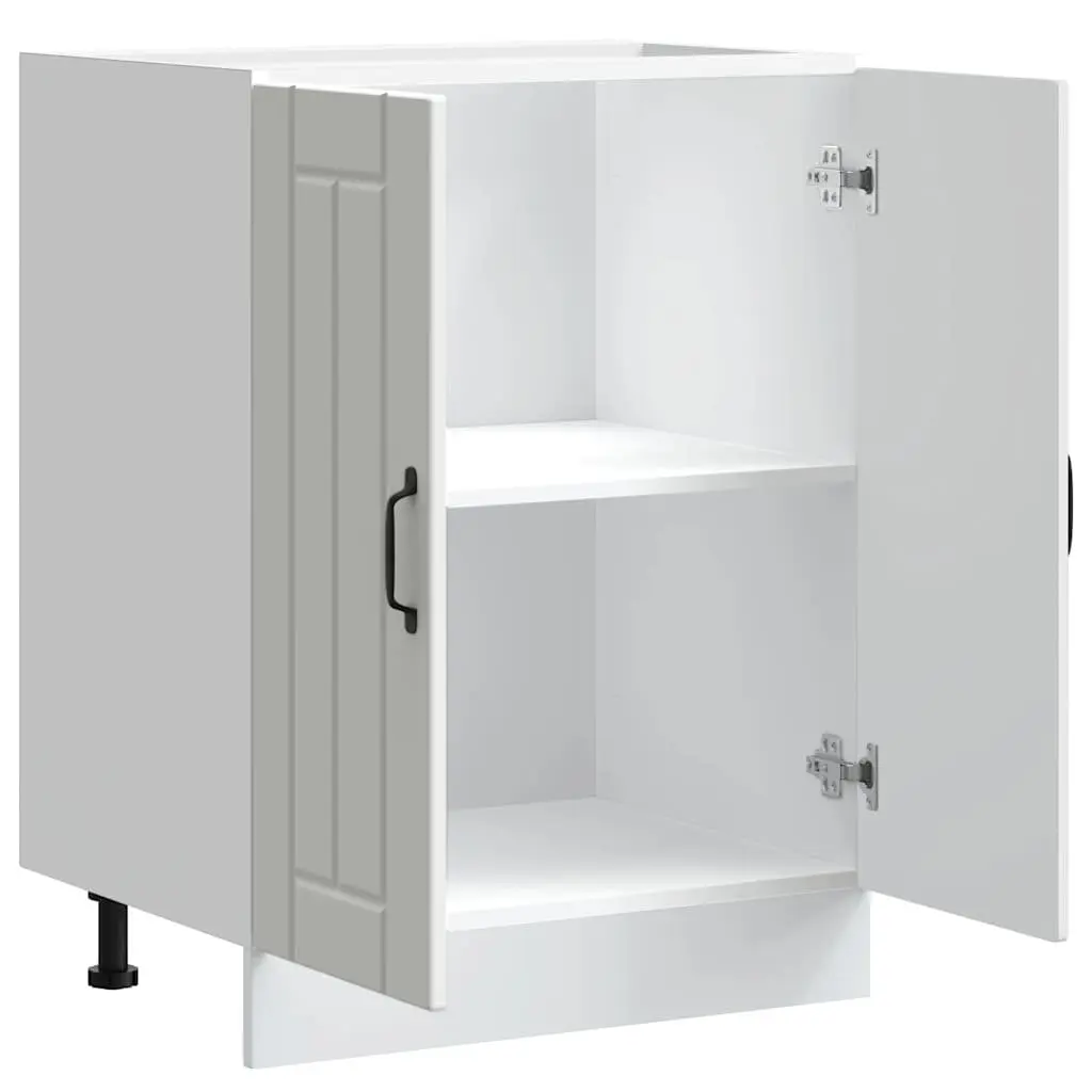 Kitchen Cabinet White High Gloss Engineered Wood Adjustable Feet Storage Unit