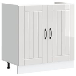 Compact White Sink Base Cabinet with Storage Solutions