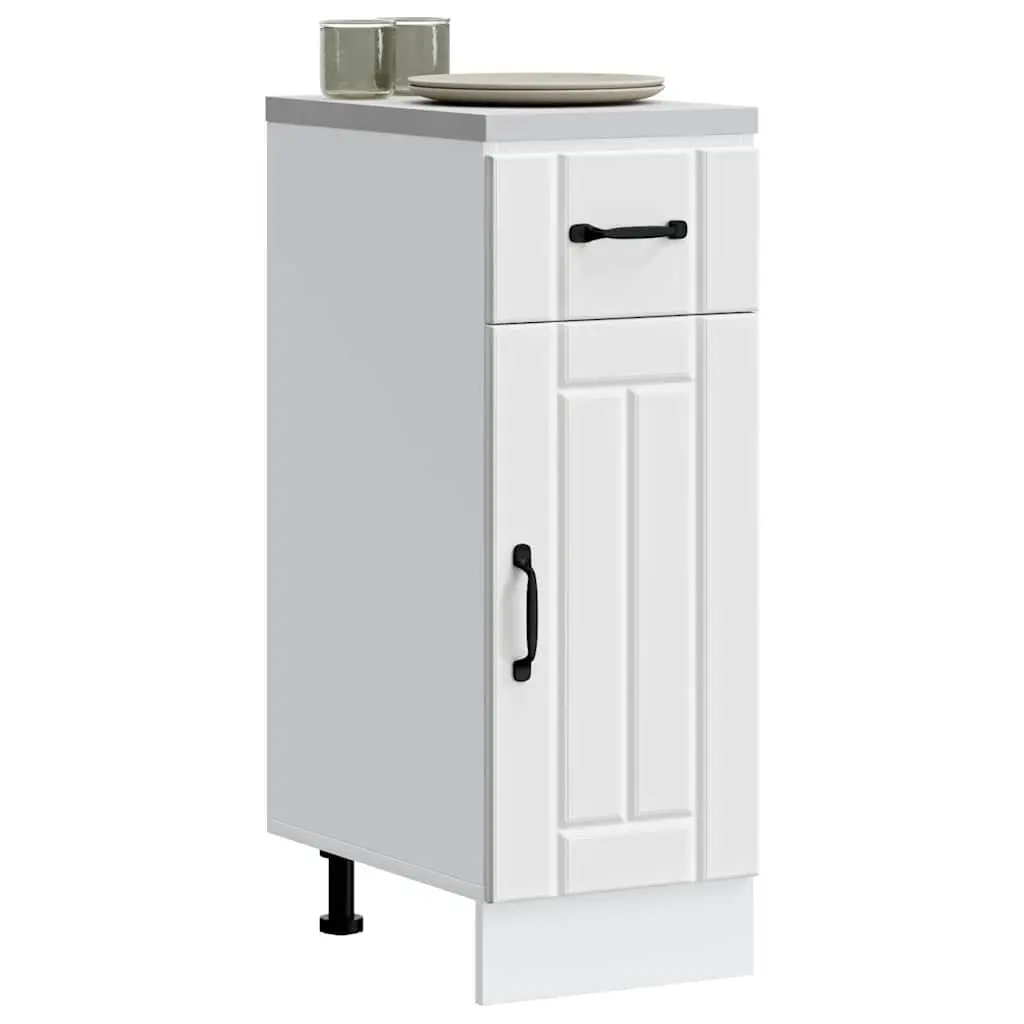 White Storage Sink Base Cabinet Engineered Wood Kitchen Cupboard with Doors