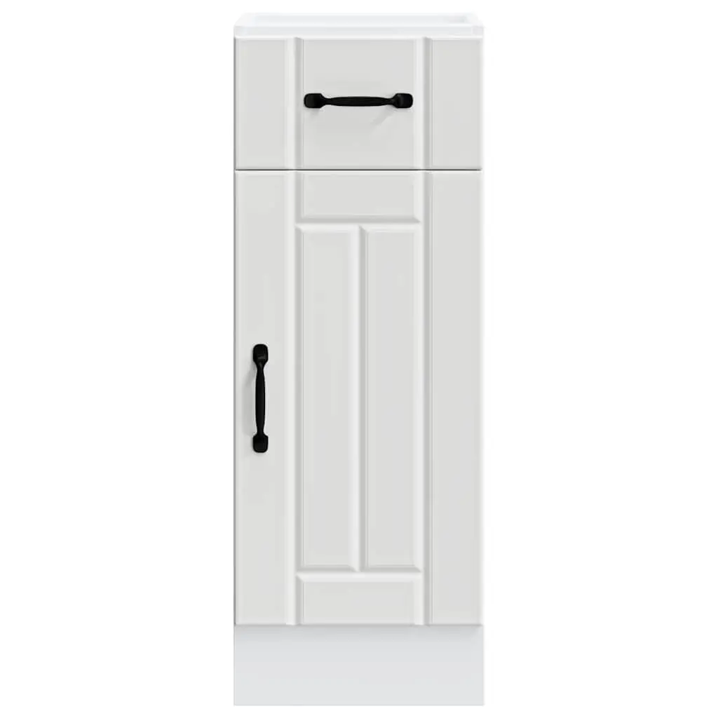White Storage Sink Base Cabinet Engineered Wood Kitchen Cupboard with Doors