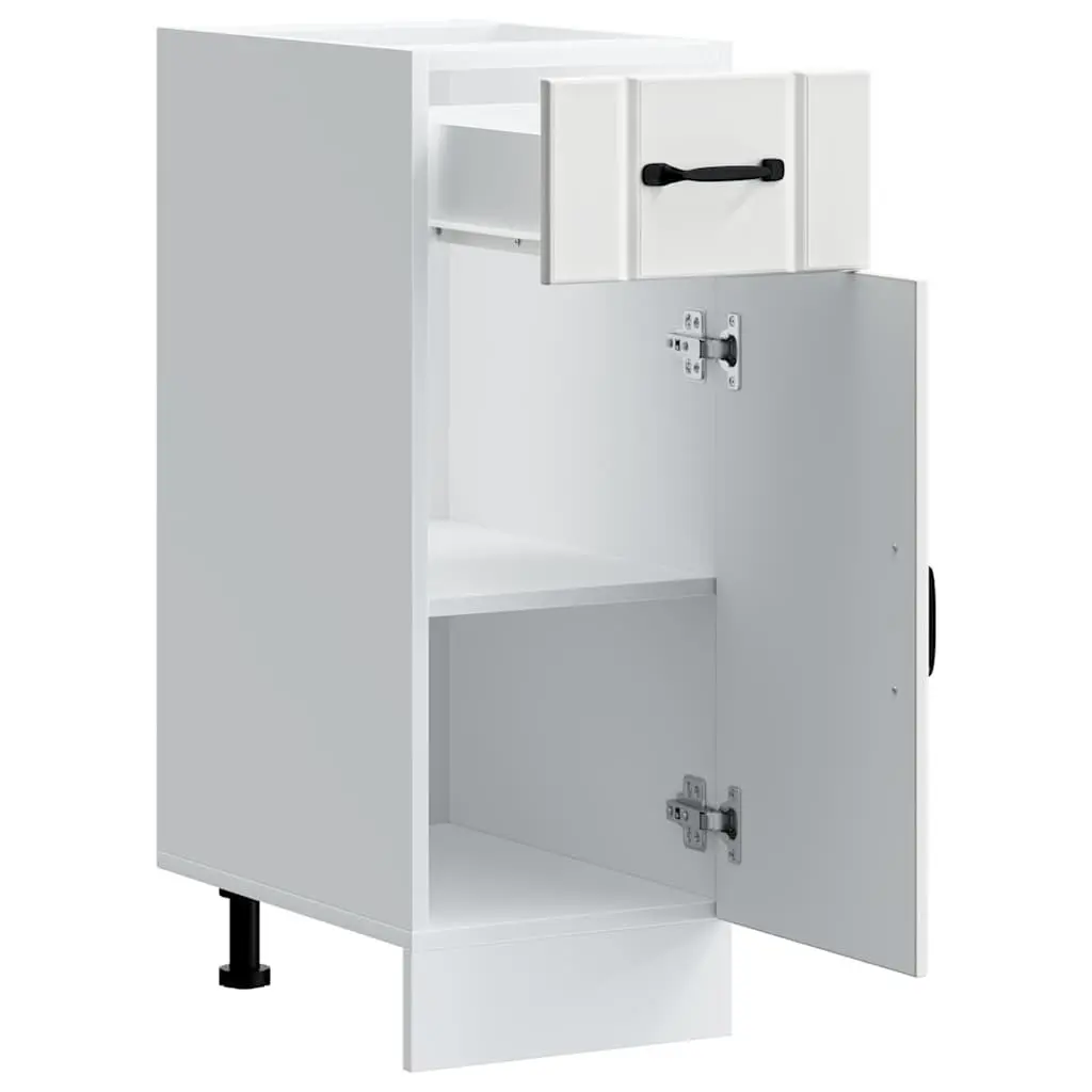 White Storage Sink Base Cabinet Engineered Wood Kitchen Cupboard with Doors