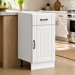 White Engineered Wood Kitchen Cabinet