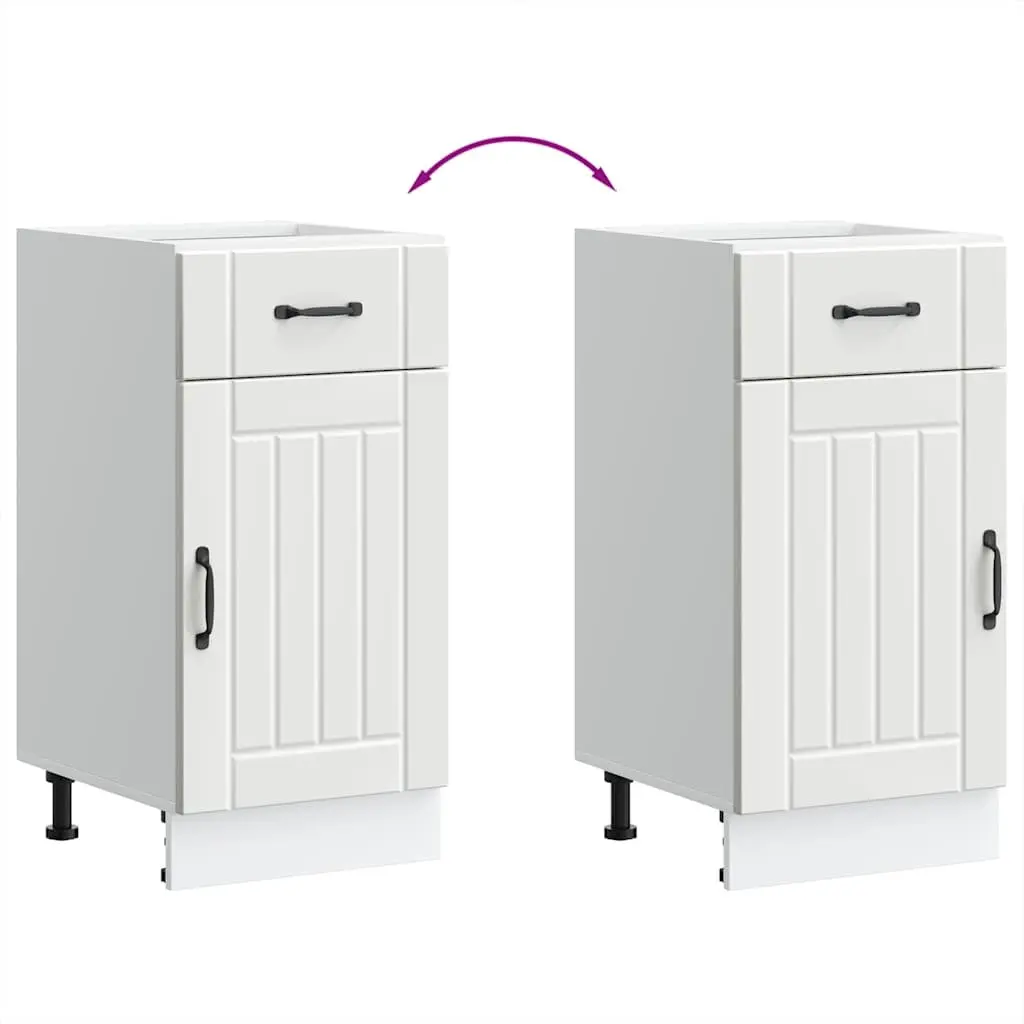 Engineered Wood Kitchen Cabinet Storage Unit White Adjustable Feet for Sink