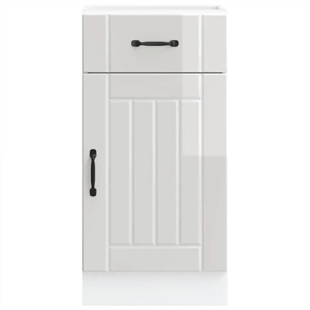 Kitchen Cabinet White High Gloss Engineered Wood Storage Sink Unit