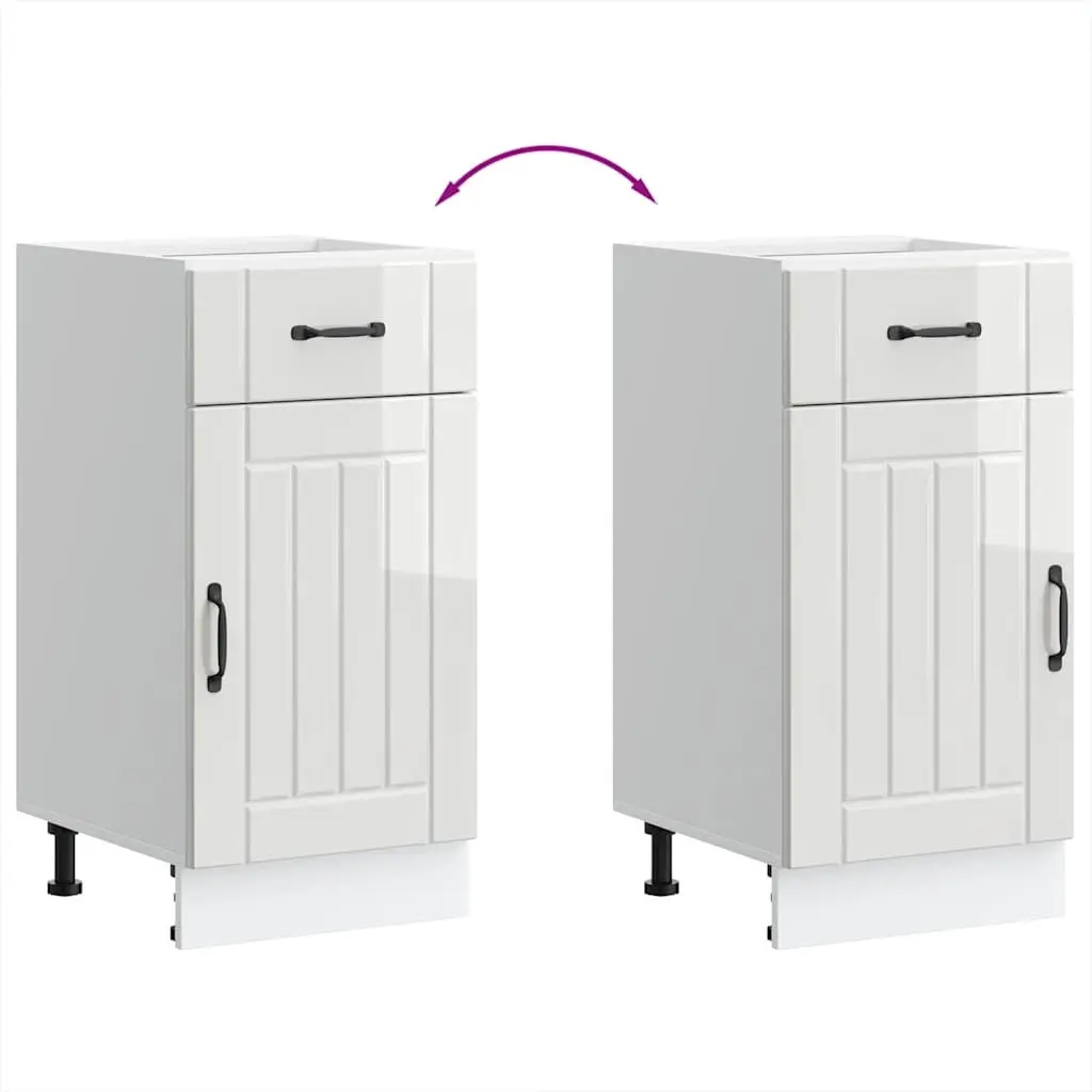 Kitchen Cabinet White High Gloss Engineered Wood Storage Sink Unit