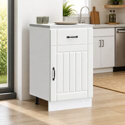 White Engineered Wood Kitchen Cabinet