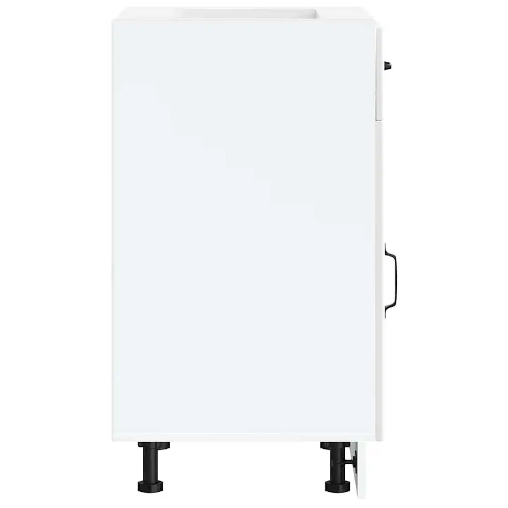 Kitchen Base Cabinet White Engineered Wood Storage Sink Cupboard Furniture
