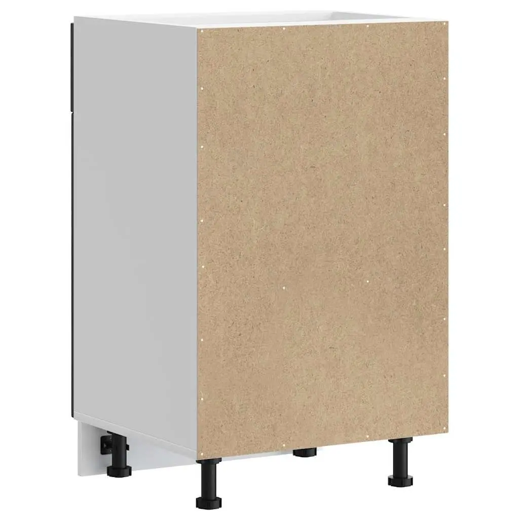 Kitchen Cabinet Black Engineered Wood Storage Cupboard Sink Unit