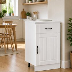 Compact High Gloss White Kitchen Base Cabinet for Essentials