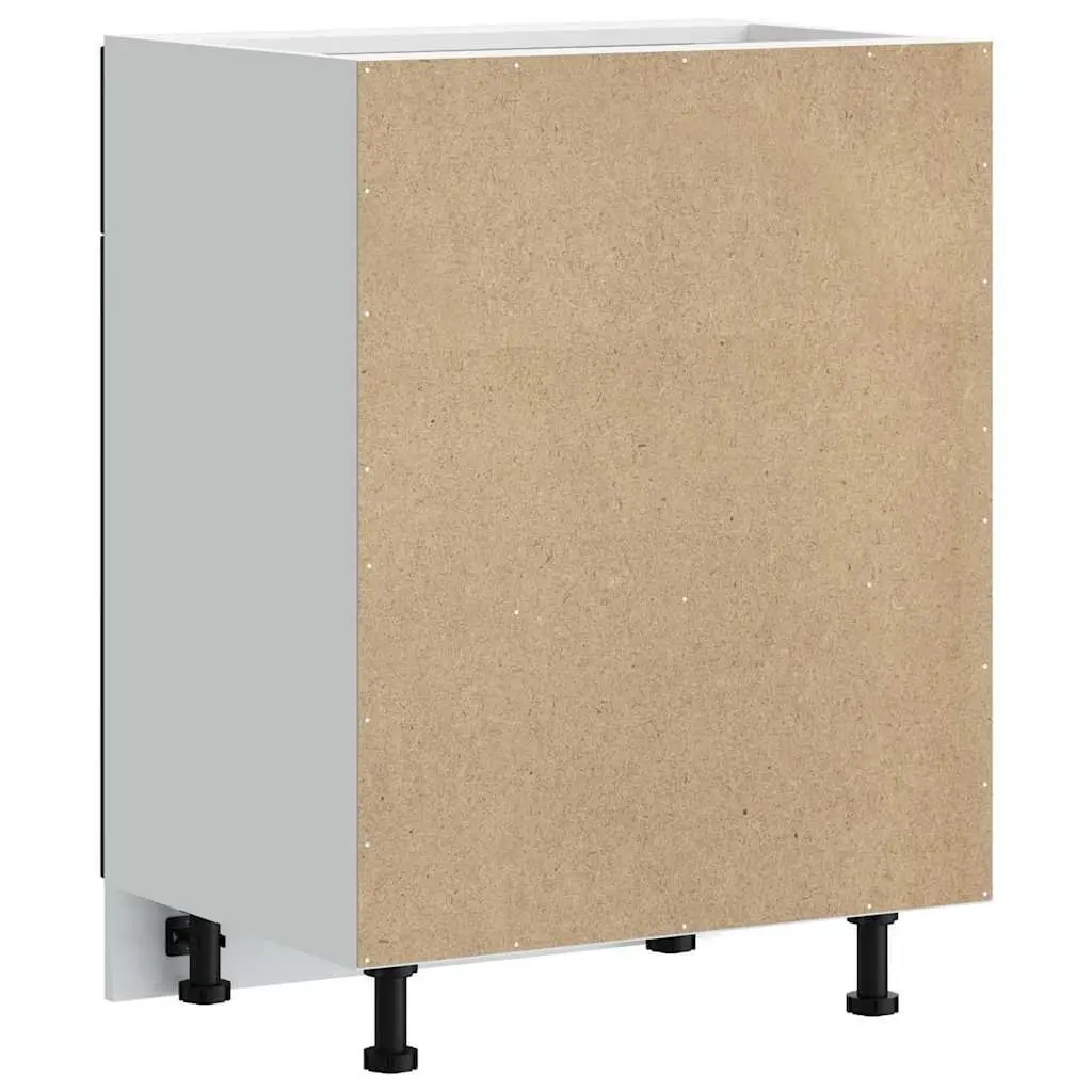 Kitchen Base Cabinet Black Engineered Wood Storage Adjustable Feet