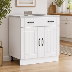 Concise White Kitchen Base Cabinet for Storage