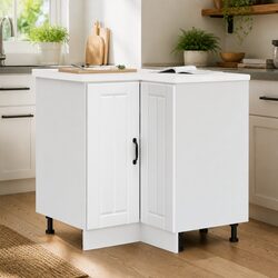 White Kitchen Corner Base Cabinet