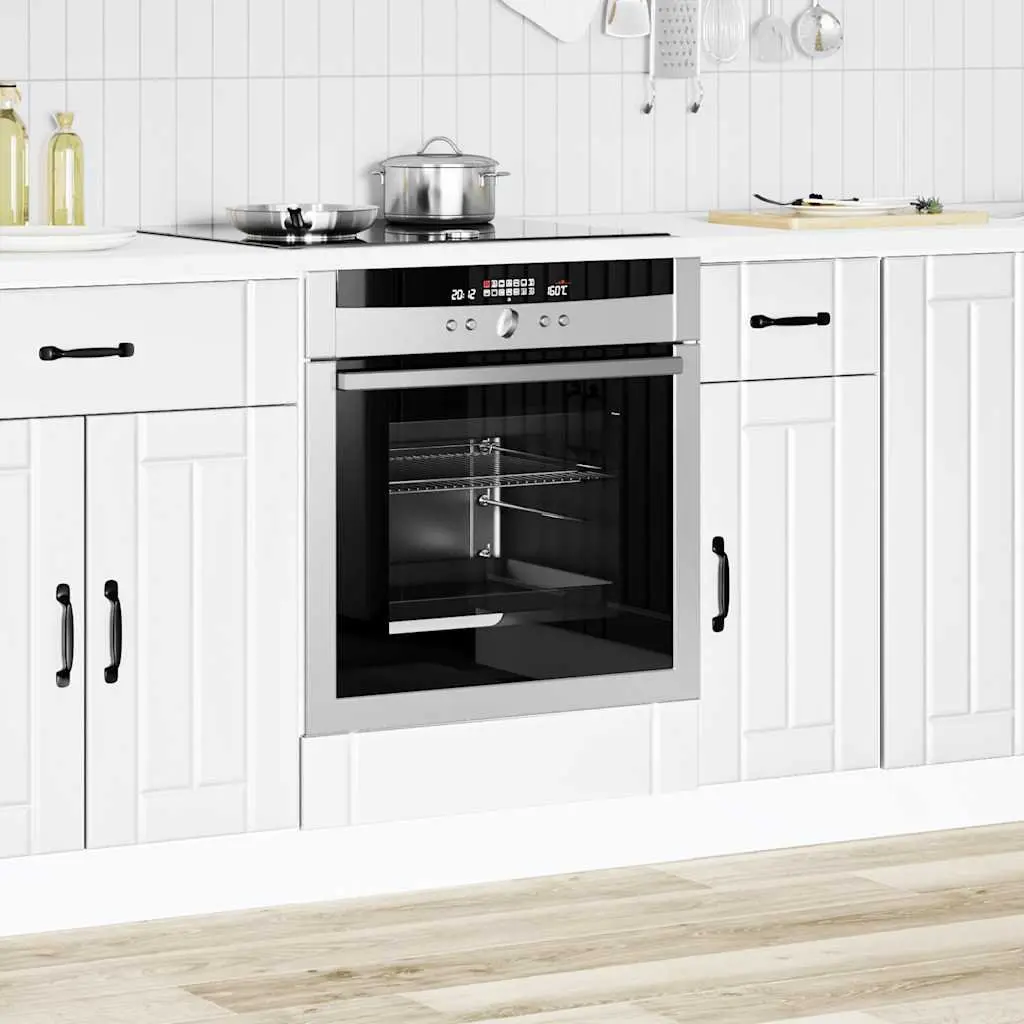 Oven Cabinet White Engineered Wood Kitchen Storage Unit Compact Space-Saving
