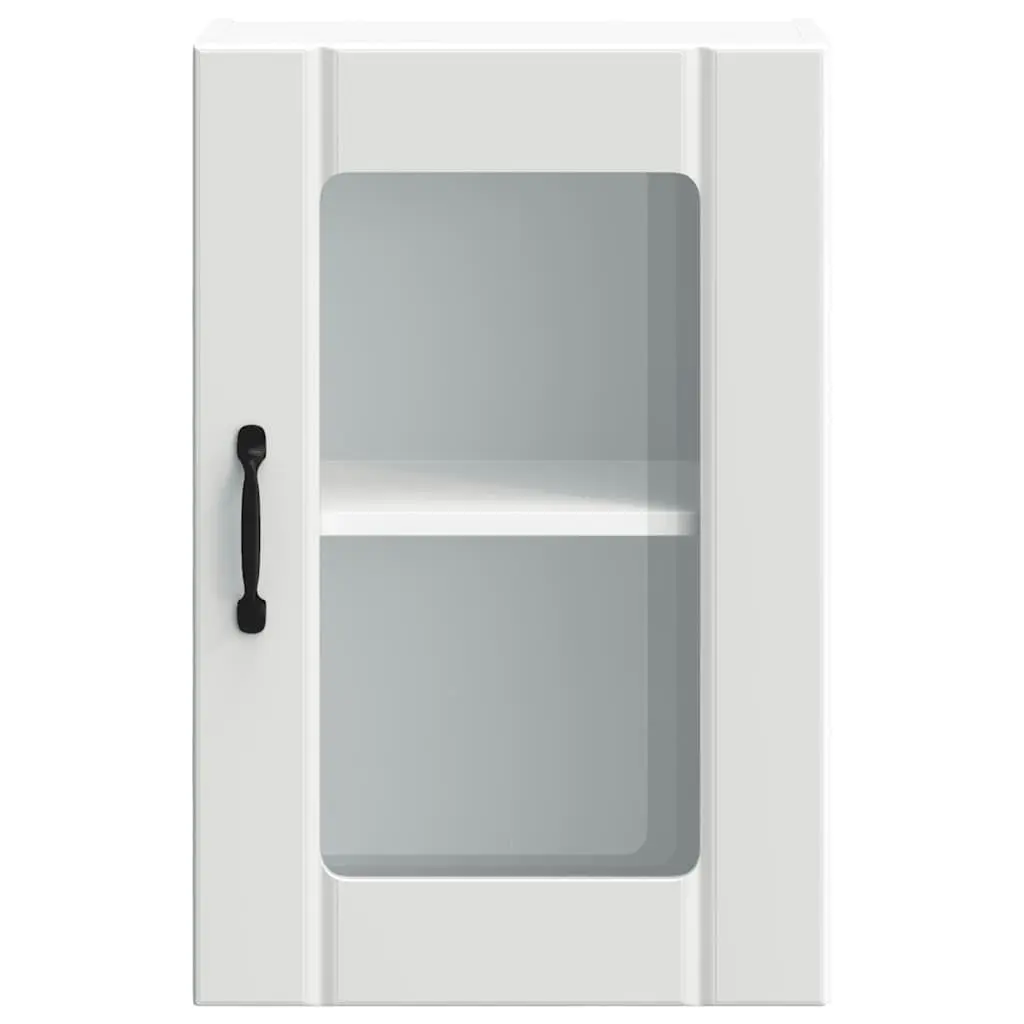 Kitchen Cabinet White Wall-Mounted Glass Door Organiser